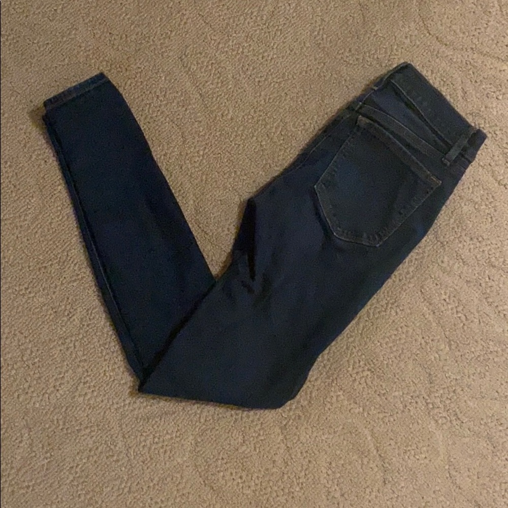 dark wash denim legging pants